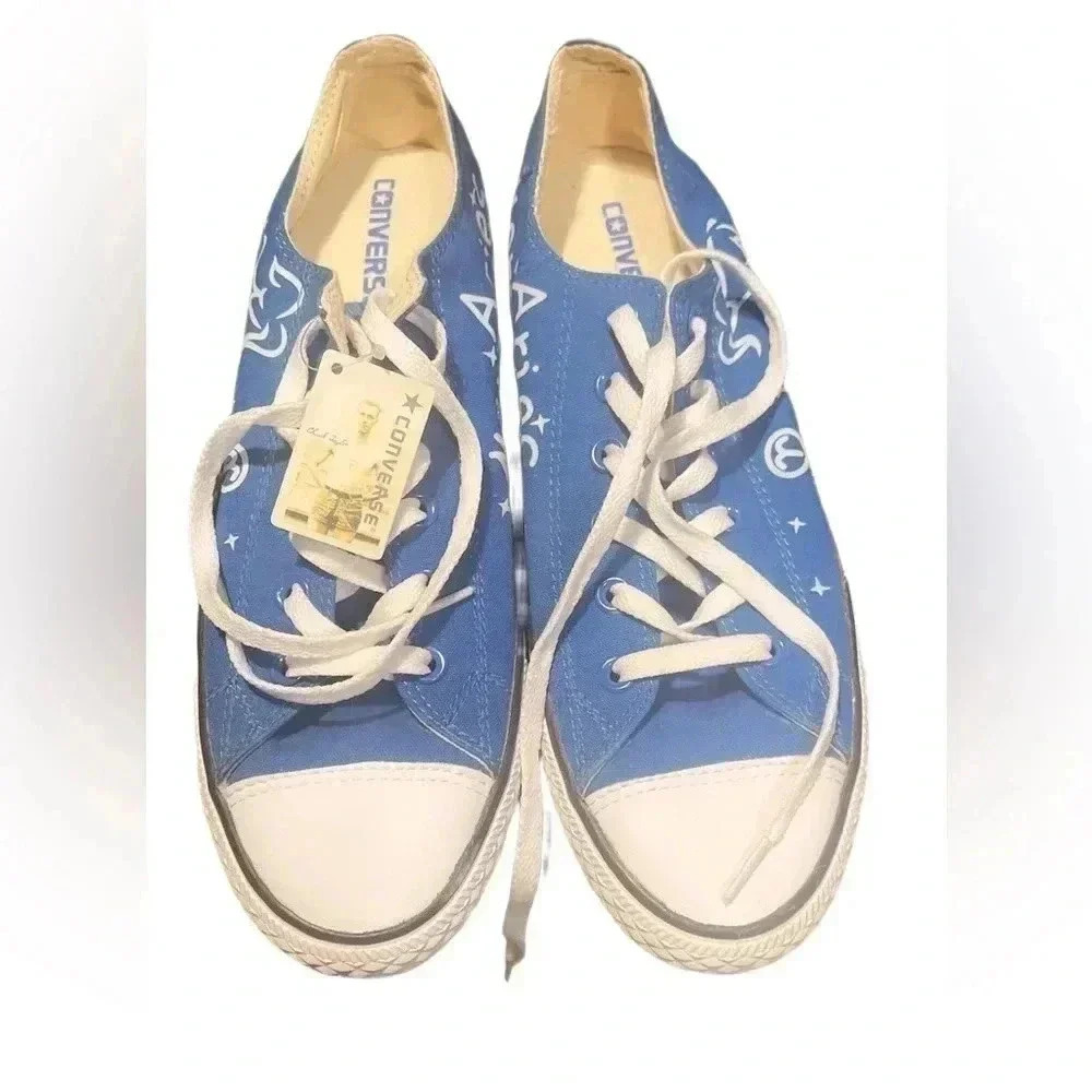 NWT converse all star unisex low horoscope baby  blue casual sneakers M8.5/W10.5 - Picture 2 of 6